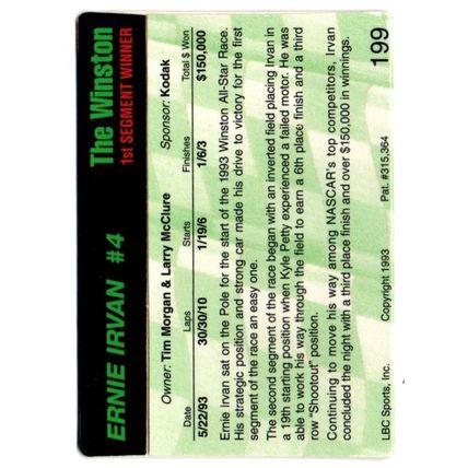 Action Packed 1993 Ernie Irvan #4 The Winston