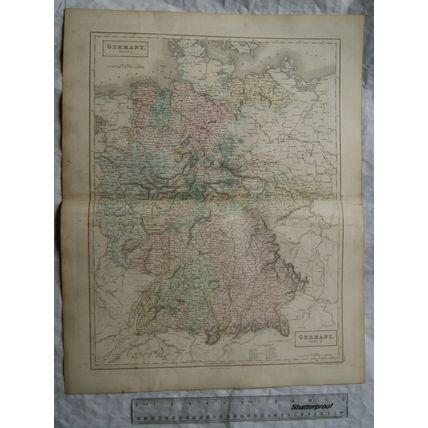 1850 Black's steel engraved map Germany Part I