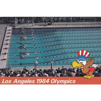 Swimming California University Los Angeles Olympic Games 1984 Postcard
