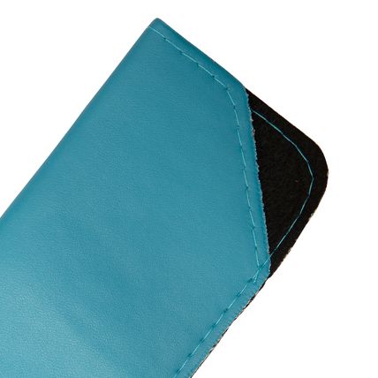 SLIM LINE Narrow Soft Faux Leather Reading Glasses Spectacle Case (Turquoise)