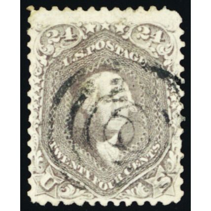 70, Used 24¢ F/VF Bulls eye Cancel Cat $300.00 - Stuart Katz