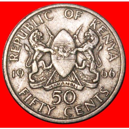 GREAT BRITAIN (1966-1968): KENYA ★ 50 CENTS 1966 COCK!★LOW START★NO RESERVE