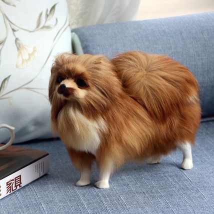 REALISTIC POMERANIAN DOG PLUSH STUFFED TOY Like Real Kids Toy And Adult