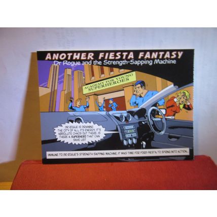 STRIP OF 5 FORD FIESTA 'FANTASY' unused postcards Fiesta Flame CAR #