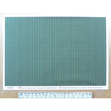 Papier "Toiture/Parement métallique -vert" - pour HO gauge-échelle 1:87-A4