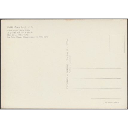 Calle Mayor, Tossa, Costa Brava, c.1960s - Fabregas Tarjeta Postal