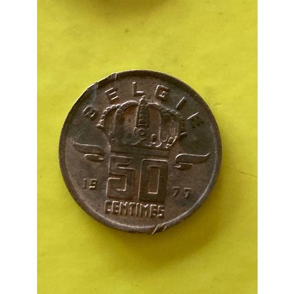 Umlaufmünze Belgien 50 Centimes 1977 Belgie