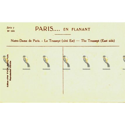 Notre Dame De Paris, Transept (E Side), Serie 7 121 Yvon, Postcard, c1920s