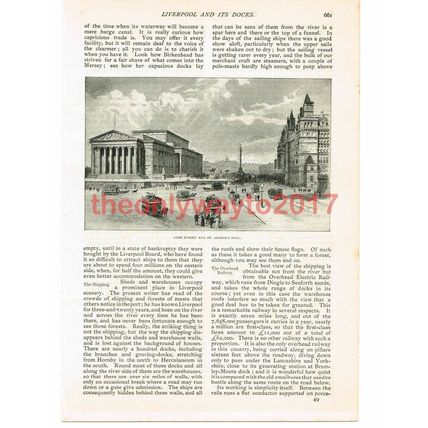 Lime St & St Georges Hall, Liverpool, Victorian Book Illustration, 1897