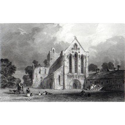 LLANERCOST PRIORY, CUMBERLAND 1858 Thomas Allom- W. Miller ANTIQUE ENGRAVING