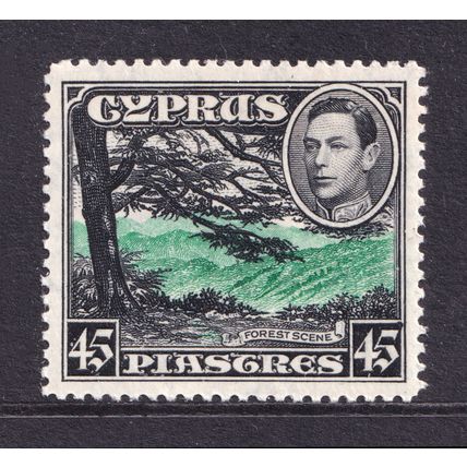 Cyprus KGVI 1938-51 45pi Green Black SG161 Mint MLH #1