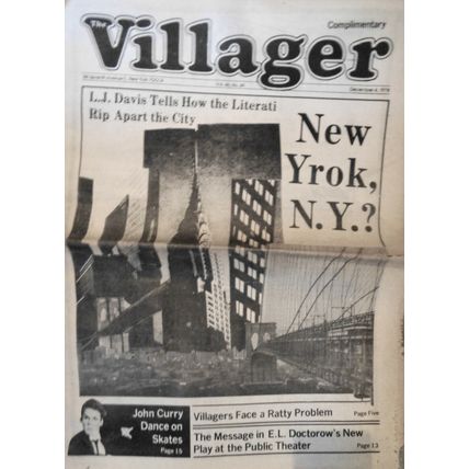 The Villager - 4 issues, 1978-79. New York City, Greenwich Village Newspaper