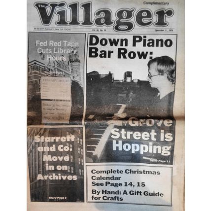 The Villager - 4 issues, 1978-79. New York City, Greenwich Village Newspaper
