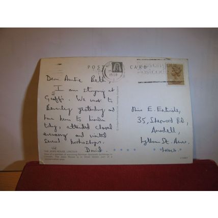 THE JEW'S HOUSE, LINCOLN.. used postcard by Judges 1988 pm =