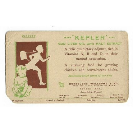 Vintage Advertising Blotter, Kepler Cod Liver Oil.