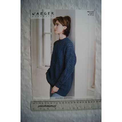 1996 Jaeger 2169 cabled sweater, DK, 81-107 cm, 32-42 inch