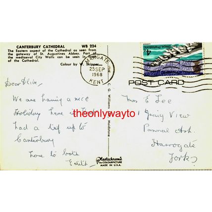 Canterbury Cathedral, Kent, WB 224 Plastichrome Postcard, 1968