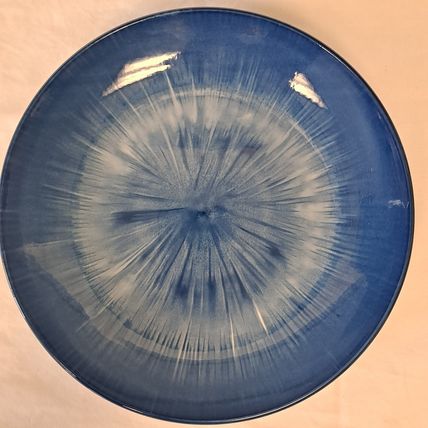 NEW Lot 4 Royal Norfolk BLUE BURST 7 1/2" Salad PLATES Spiral Tie Dye Serving