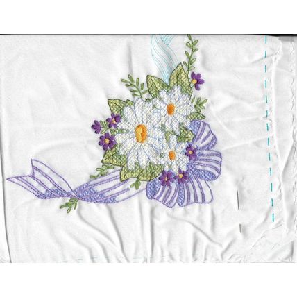 Dresser Scarf Dimensions 72902 Ribbon & Daisies Stamped Cross Stitch Kit 14x37”