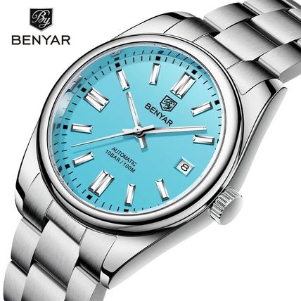 BENYAR (Part of Pagani) Light Blue Face Automatic Movement Steel Bracelet Watch