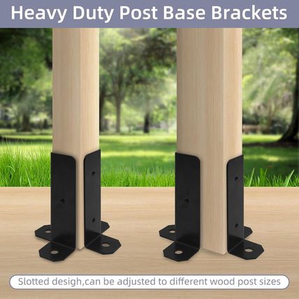 16Pcs Adjustable Post Base Bracket Fit 1.5X1.5, 2X2, 2X4, 4X4 Post Deck Post Anc