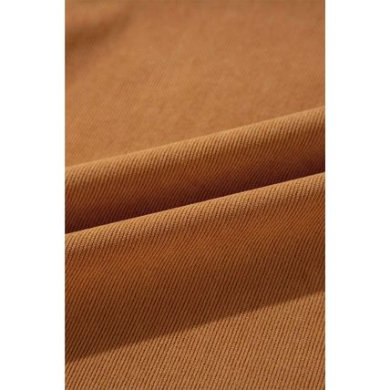 Desert Gold Corduroy Pleated Puff Sleeve Shift Short Dress