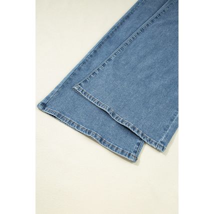 Dusk Blue Medium Wash Super Wide Leg Denim Pants