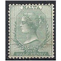 Malta 1885 SG20 1/2d Green Mounted Mint ..