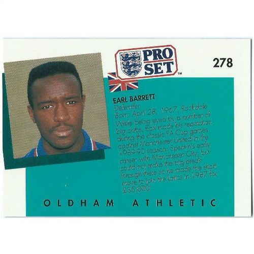1990/1991 Pro Set Footbal - #278 - Earl Barrett