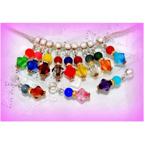 Sale 6 Crystal Gem Dangle Bead Charm Fit Euro Bangle Bracelet Jewellery 531