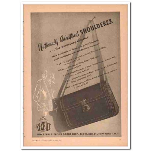 new rexbilt leather goods corp 1946 advertised shoulderex vintage ad