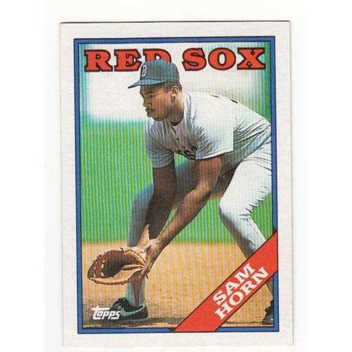 1988 Topps Sam Horn RC baseball rookie card #377 – Red Sox