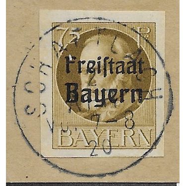 GER (BAVARIA) 1919 75pf KING LUDWIG III' (FREISTAAT)(IMPERFED) USED(EBID65-507)