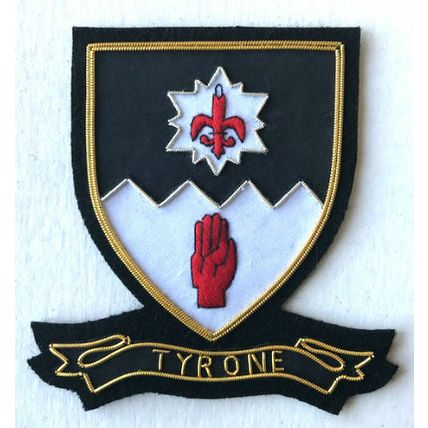 HAND EMBROIDERED IRISH COUNTY - TYRONE - COLLECTORS HERITAGE ITEM TO BUY CP MADE