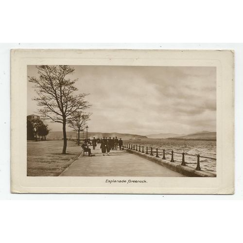 SUPERB R.P.POSTCARD OF THE ESPLANADE GREENOCK RENFREWSHIRE SCOTLAND 1930 (504)
