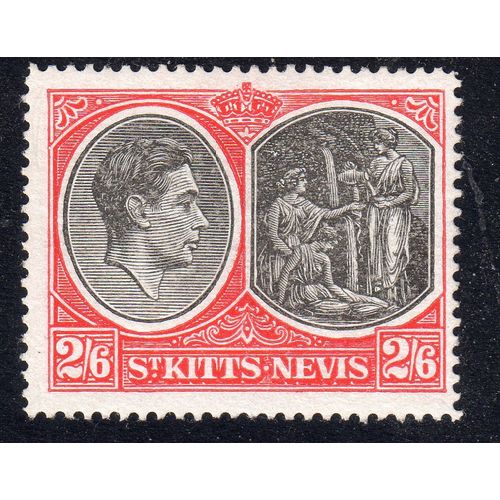 St Kitts & Nevis Sg76 2s6d Black & scarlet (notchalk) m/mint (G121)