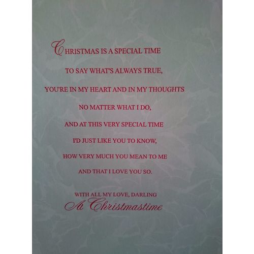 Large Christmas Cards - Darling Husband - 013 *** CLEARANCE SALE ***