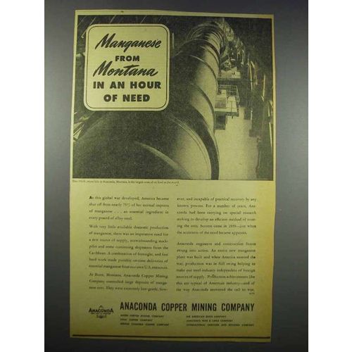 1943 Anaconda Copper Mining Company Ad - Manganese