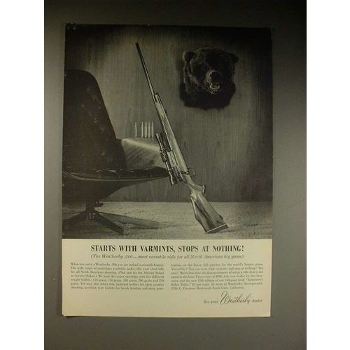 1962 Weatherby .300 Rifle Ad - Starts With Varmints