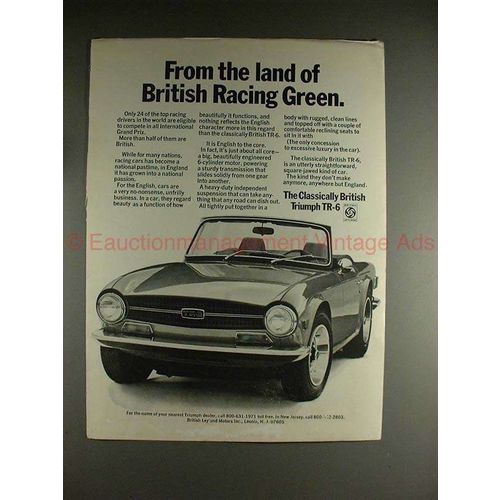 1971 Triumph TR-6 TR6 Car Ad - British Racing Green!!