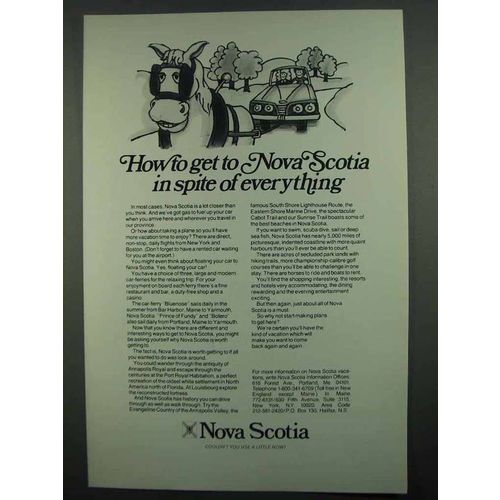 1974 Nova Scotia Canada Ad - In Spite of Everything
