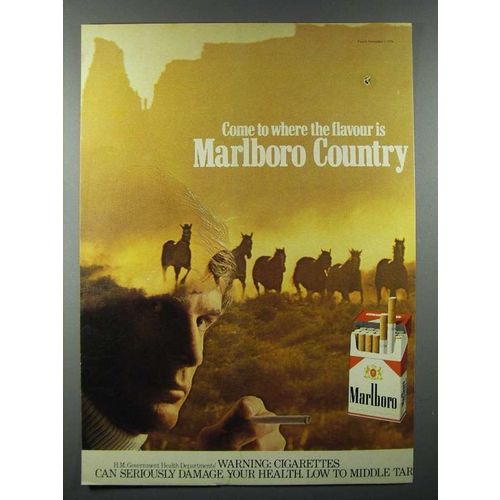 1978 Marlboro Cigarette Ad - Horses