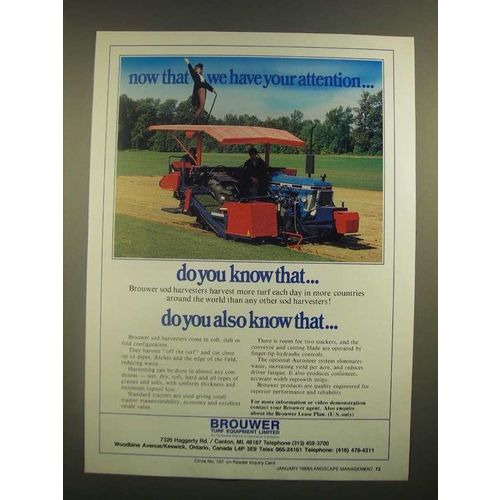 1988 Brouwer Sod Harvesters Ad - We Have Your Attention