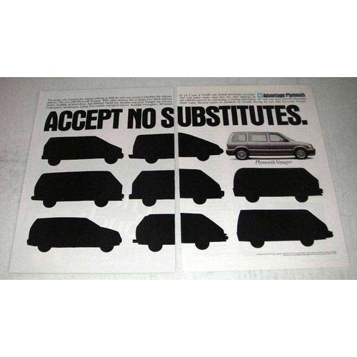 1991 Plymouth Voyager Ad - Accept No Substitutes
