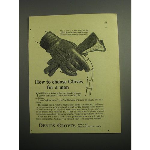 1948 Dent's Gloves Ad - How to choose gloves for a man