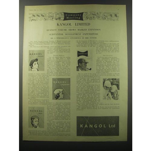 1955 Kangol Ad - Pikiberet, Anglobasque, Muffin, Carrick Carricap