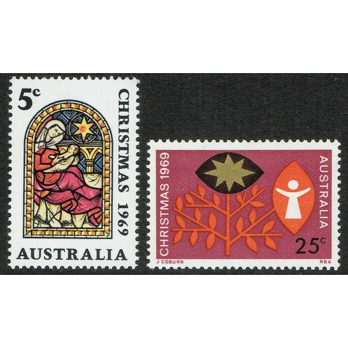 Australia 1969 Christmas set 2v SG444-445 UM