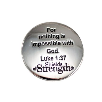 Golf Ball Marker with Cross and Luke 1:37, plus Two Free Prayer Cards