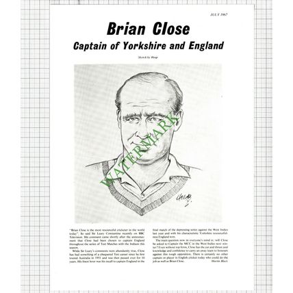 9846) Brian Close Cricketer Cricket - 1967 Cutting