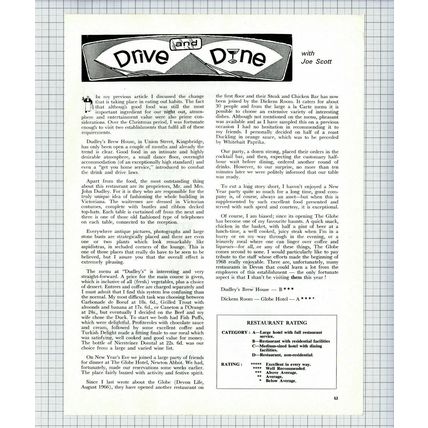 (6304) Dudley's Brew House Kingsbridge Devon John Dudley - 1968 Article